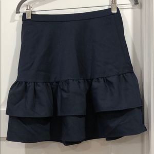 Jcrew Navy Ruffle Skirt